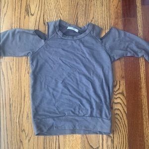Grey cutout shoulder sweater xs